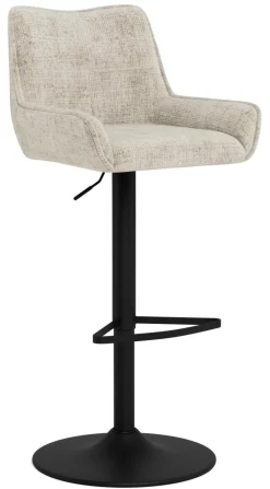 Draaibare Barkruk Erika Chenille, kleur Beige (zithoogte 64-85cm)