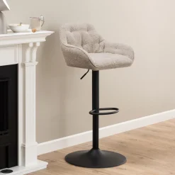 Draaibare Barkruk Loren Bouclé (zithoogte 63-84cm)