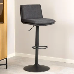 Draaibare Barkruk Ulysses kleur Donkergrijs (zithoogte 68-89cm)