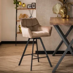 Draaibare Barstoel Thandie Velvet (zithoogte 69cm)