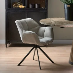 Draaibare Eetkamerstoel Carnaby Linen, kleur Fabulous Flax