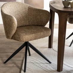 Draaibare Eetkamerstoel Connor Zwart onderstel