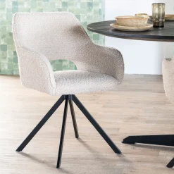 Draaibare Eetkamerstoel Fabio Bouclé
