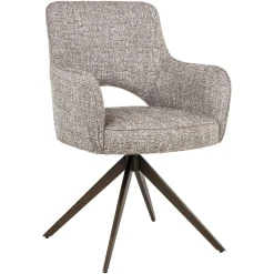 Draaibare Eetkamerstoel Ginerva Tweed stof, kleur Earth