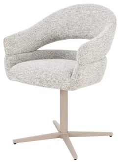 Draaibare Eetkamerstoel Jade Geweven stof, kleur Naturel