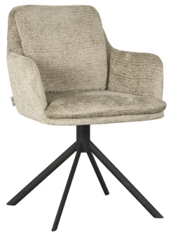 Draaibare Eetkamerstoel Joy Elegance stof, kleur Beige