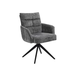Draaibare Eetkamerstoel Rosora Met armleuning, Chenille