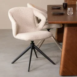 Draaibare Eetkamerstoel Zurich Bouclé