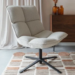 Draaifauteuil Cherly Bouclé, kleur Beige