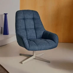 Draaifauteuil Jaspe Structuurstof, kleur Blauw