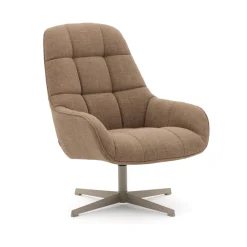 Draaifauteuil Jaspe Structuurstof, kleur Lichtbruin