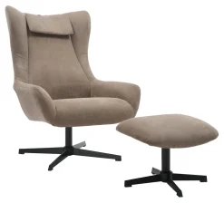 Draaifauteuil Mendy Met hocker, Rib