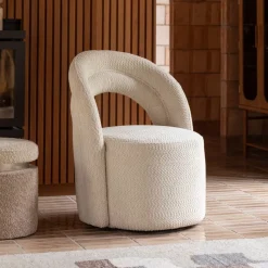 Draaifauteuil Seina Bouclé