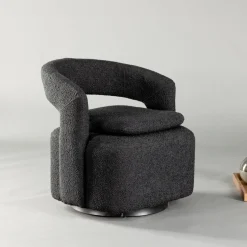 Draaifauteuil Soledad Bouclé