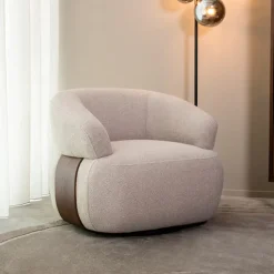 Draaifauteuil Valenza Bouclé en Eiken