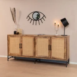 Dressoir Carini Hout en Webbing, 200cm