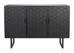 Dressoir Derrius Dennenhout, 135cm, kleu zwart