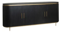 Dressoir Rivello Mangohout, kleur zwart / goud