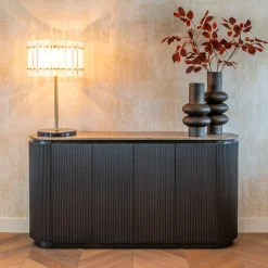 Dressoir Russo Travertin en brass, 160cm