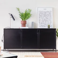 Dressoir Shantay Zwart metaal, 160cm