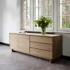 Dressoir Wave Geolied Eikenhout, 205cm
