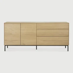 Dressoir Whitebird Gevernist Eikenhout, 180cm, kleur Naturel