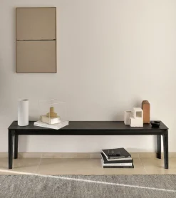 Eetkamerbank Bok Gevernist Eikenhout, kleur Zwart