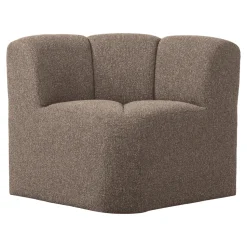 Eetkamerbank Mojo Bouclé, Hoek, kleur Bruin Melange