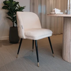 Eetkamerstoel Alicia Chenille, kleur Wit