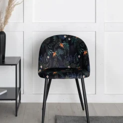 Eetkamerstoel Amon Velvet met zwarte poot