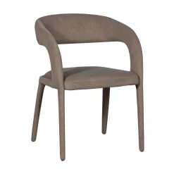 Eetkamerstoel Arms Vilt look, kleur Bruin