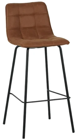 Eetkamerstoel Bistro Micro Suede, kleur Cognac (zithoogte 78cm)