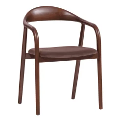 Eetkamerstoel Bran Velvet en beukenhout, kleur Bruin