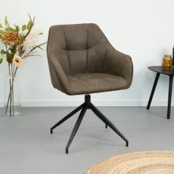Eetkamerstoel Brenda, Draaibaar, kleur Olijfgroen