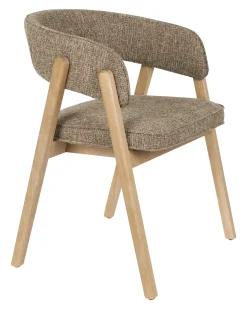 Eetkamerstoel Bright Met armleuning, Eikenhout en stof