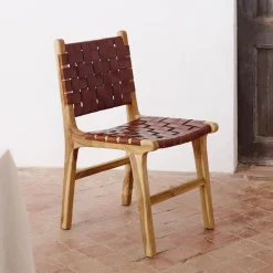 Eetkamerstoel Calixta Hout en leder