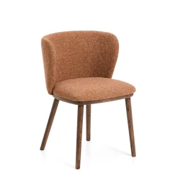 Eetkamerstoel Ciselia Grof Chenille en Walnoot
