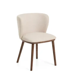 Eetkamerstoel Ciselia Grof Chenille en Walnoot