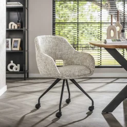 Eetkamerstoel Deonte Op wieltjes