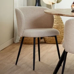 Eetkamerstoel Elyna Teddy, kleur Beige