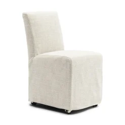 Eetkamerstoel Firenze Op wielen, Rich Tweed, kleur Antique White