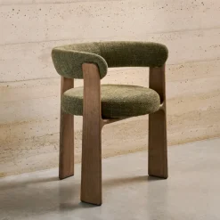 Eetkamerstoel Granite Chenille en noten essenhout