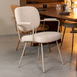 Eetkamerstoel Lausanne Met armleuning, Bouclé