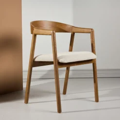 Eetkamerstoel Lenna Essenhout en stof