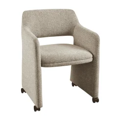 Eetkamerstoel Lyric Op wielen, Bouclé, kleur Greige