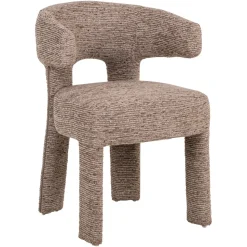 Eetkamerstoel Nerio Linear stof, kleur Mocca