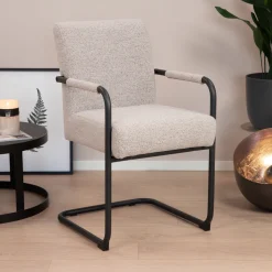 Eetkamerstoel Noud Bouclé, kleur Beige