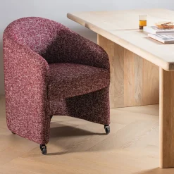 Eetkamerstoel op wielen Cordo Melange stof