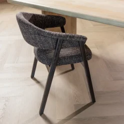 Eetkamerstoel Tunar Geweven stof en eikenhout