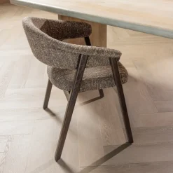 Eetkamerstoel Tunar Geweven stof en eikenhout